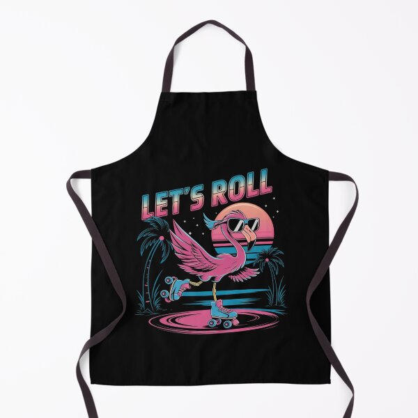 Item preview, Let's Roll Retro Flamingo Graphic - 80s Roller Skate Design designed and sold by HustleBossLady247.