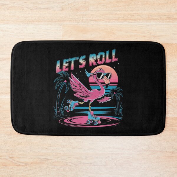 Item preview, Let's Roll Retro Flamingo Graphic - 80s Roller Skate Design designed and sold by HustleBossLady247.