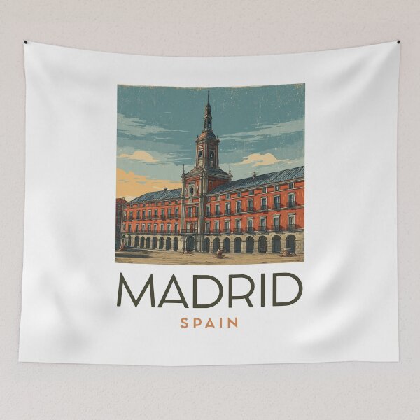 Item preview, A Vintage Travel Art of Madrid - Spain  designed and sold by GoodOldVintage.