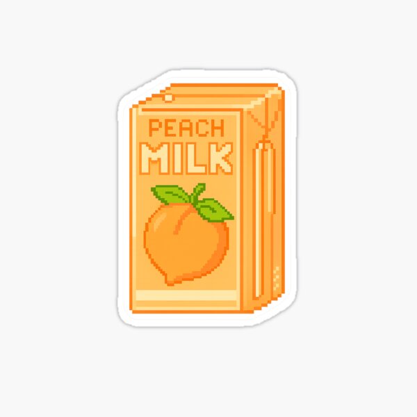 Item preview, Peach Milk Pixel Sticker designed and sold by peachesnglow.