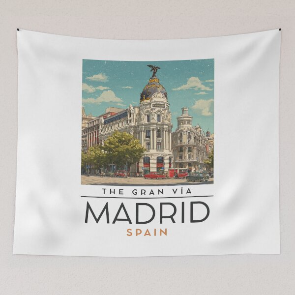 Item preview, A Vintage Travel Art of Madrid - Spain  designed and sold by GoodOldVintage.
