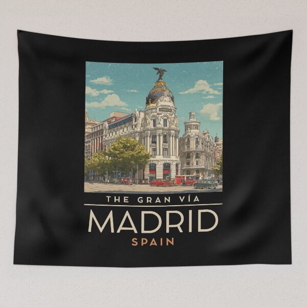 Item preview, A Vintage Travel Art of Madrid - Spain  designed and sold by GoodOldVintage.