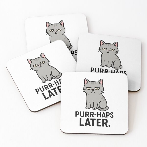 Item preview, Purr-haps Later – Funny Lazy Cat Pun Design designed and sold by FriskySloths.