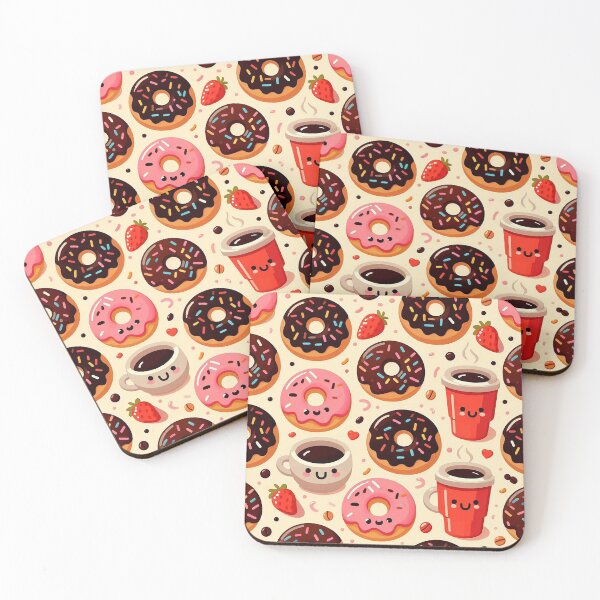 Item preview, Donuts and cups of coffee designed and sold by Designer667.