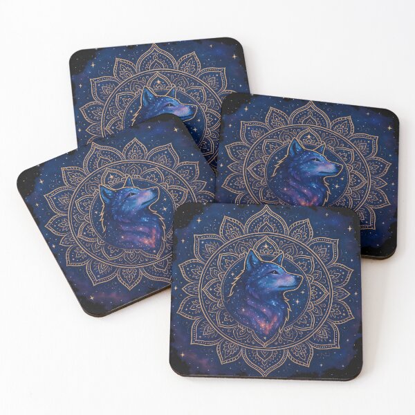 Item preview, Cosmic Wolf Mandala – Guardian of the Night designed and sold by ebada-art.