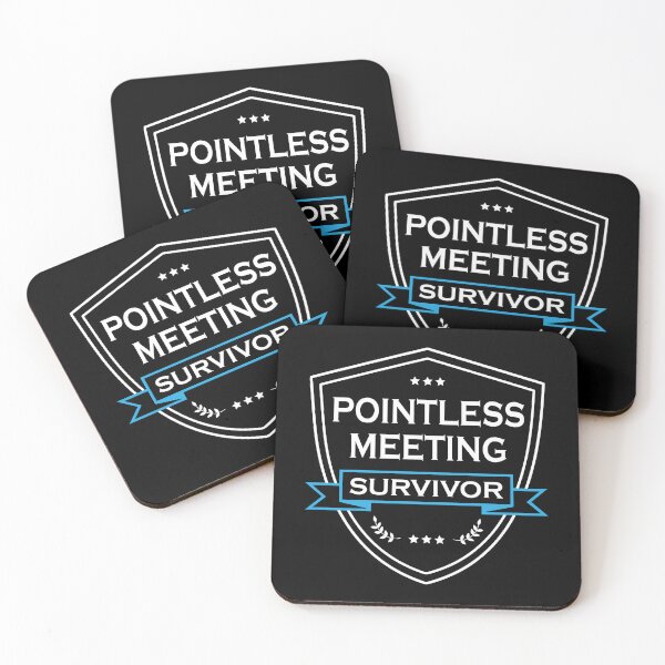 Item preview, Funny Pointless Meeting Survivor Badge designed and sold by HotHibiscus.