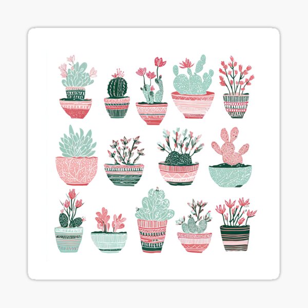 Item preview, “Plant Parent Energy” – Folk Cactus Pattern designed and sold by Kartepenok.