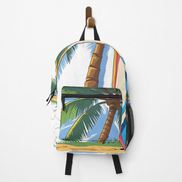 Item preview, Surfboard leaning on a palm tree in the summer designed and sold by catcurio.