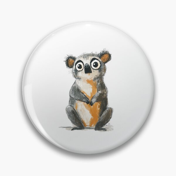 Item preview, Cute Wide-Eyed Lemur Cartoon - Hand-Drawn Animal Art designed and sold by Blurbean.
