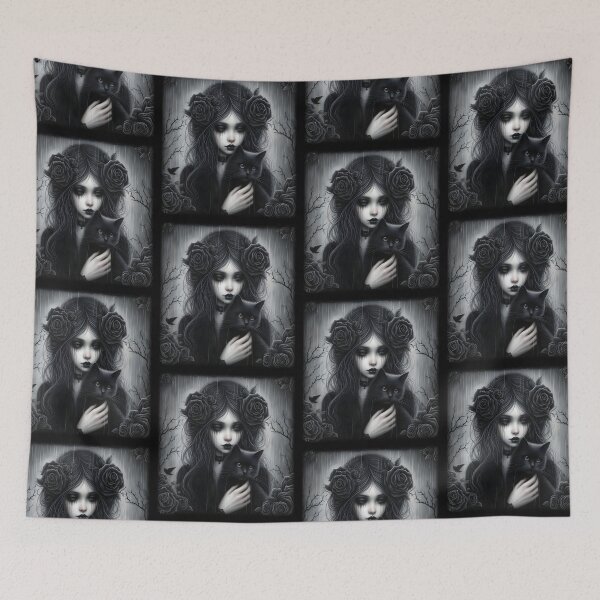 Item preview, Dark Embrace: Goth Girl and Her Familiar designed and sold by JacquiTaylorArt.