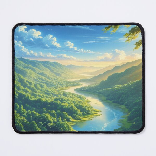Item preview, Tranquil River Through Green Valley – Nature Landscape Wall Art Print for Peaceful Home Décor designed and sold by paulnprov0726.