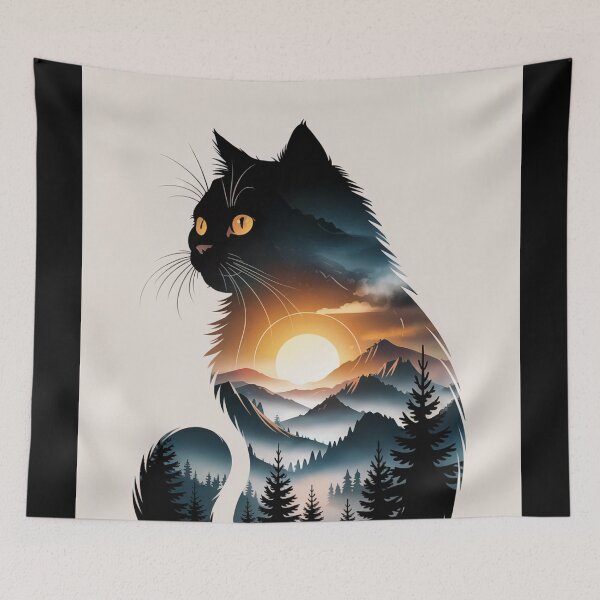 Item preview, Mountain Dusk Feline Spirit designed and sold by ShadowAndSlate.