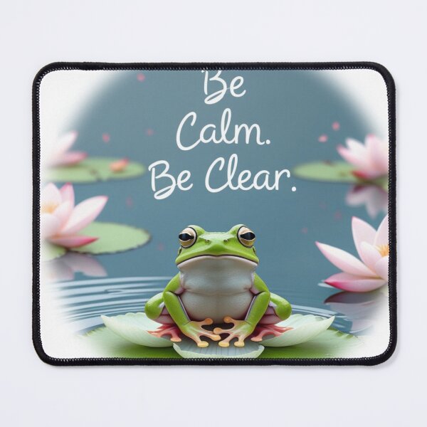 Item preview, Meditating Frog in Lotus Pond designed and sold by ZenAnimal.