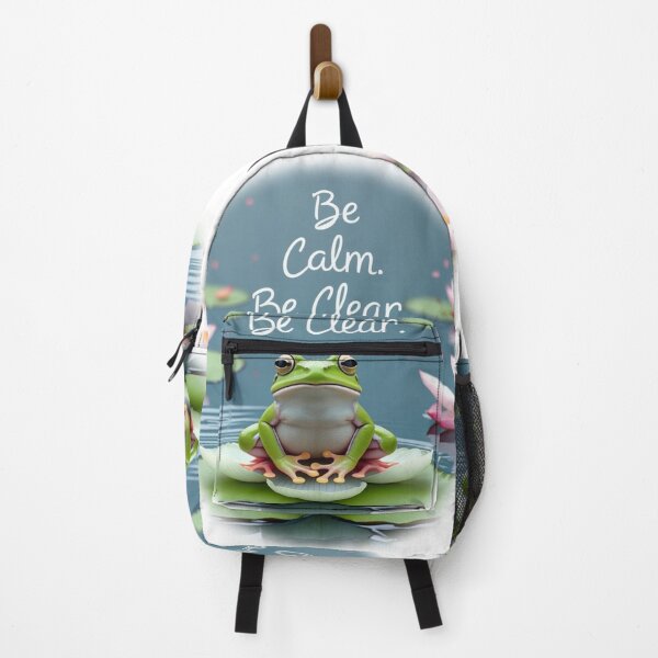 Item preview, Meditating Frog in Lotus Pond designed and sold by ZenAnimal.
