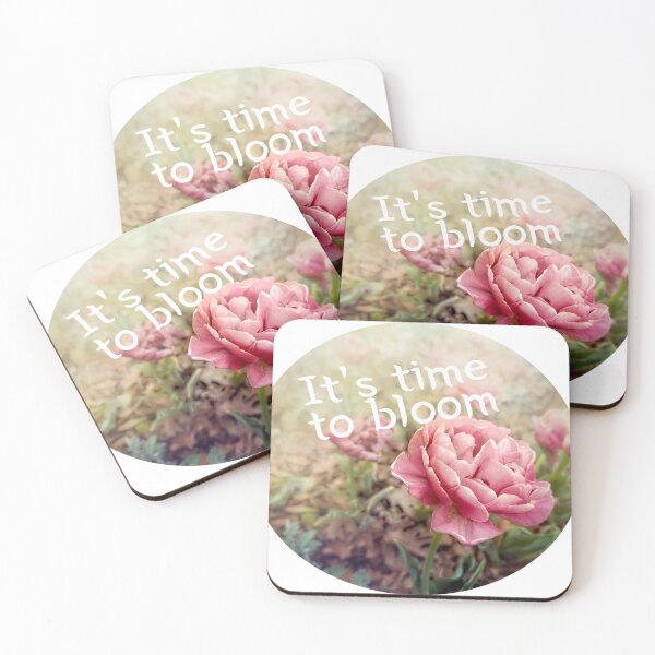 Item preview, It's Time To Bloom Quote On Pink Tulip  designed and sold by art64.