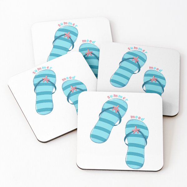 Item preview, Cute blue flip-flops with a bright and breezy summer vibe designed and sold by JuKoArt.