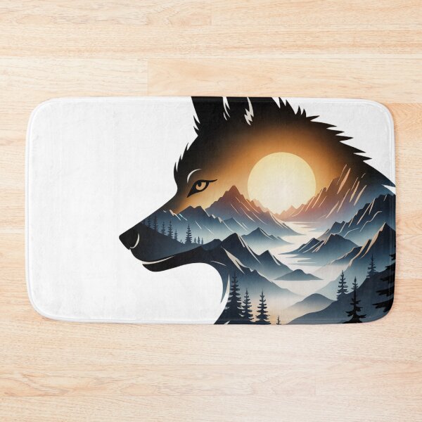 Item preview, Woodland Spirit Wolf Silhouette designed and sold by ShadowAndSlate.