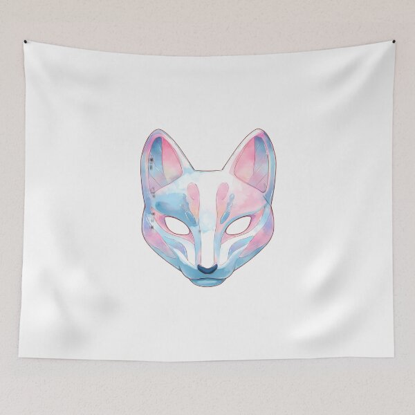 Item preview, Kawaii Kitsune Mask - White BG designed and sold by IssaraStudio.