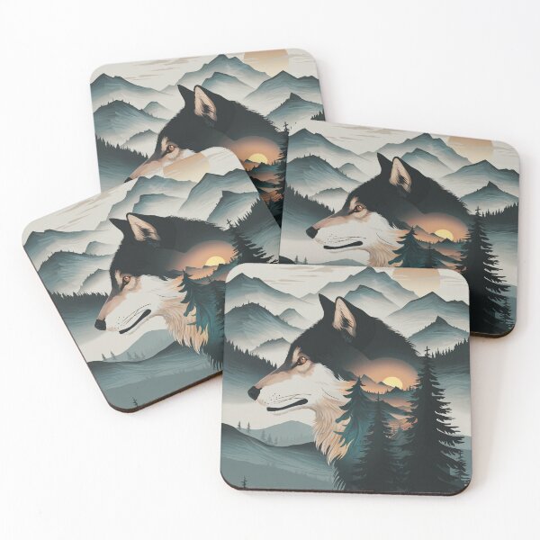 Item preview, Woodland Spirit Wolf Silhouette designed and sold by ShadowAndSlate.