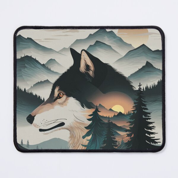 Item preview, Woodland Spirit Wolf Silhouette designed and sold by ShadowAndSlate.