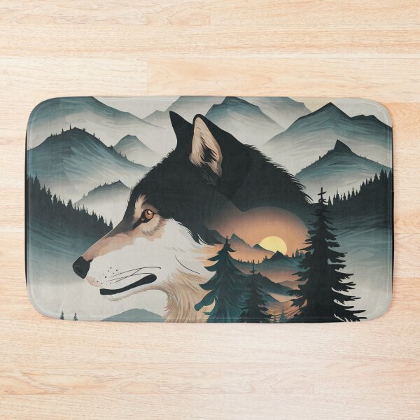 Item preview, Woodland Spirit Wolf Silhouette designed and sold by ShadowAndSlate.