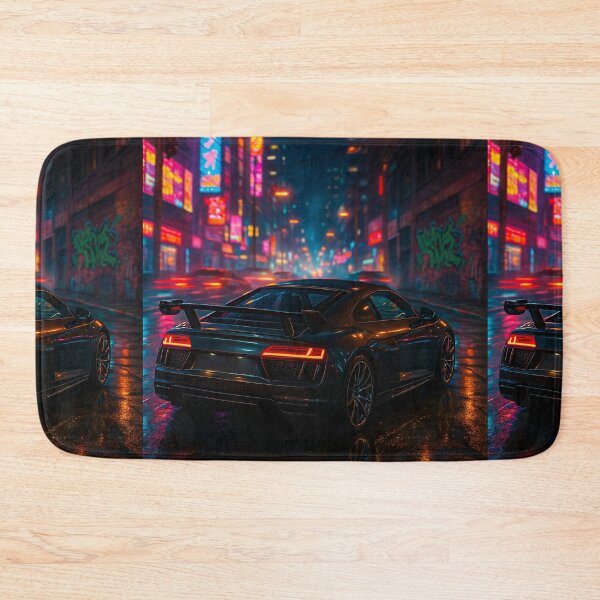 Item preview, Sports Car In Neon Lit Cyberpunk City Street designed and sold by RevUpDesign.