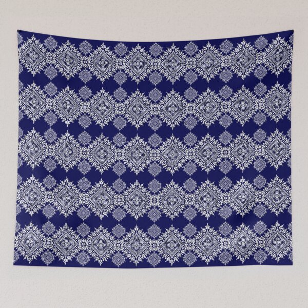 Item preview, Pixel Thai Ethnic Pattern in Blue Hues designed and sold by MNX.