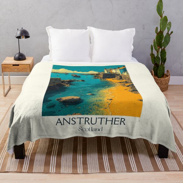 Item preview, Anstruther Scotland Retro Travel Poster | Fife East Neuk Harbour Art designed and sold by TuncGK.