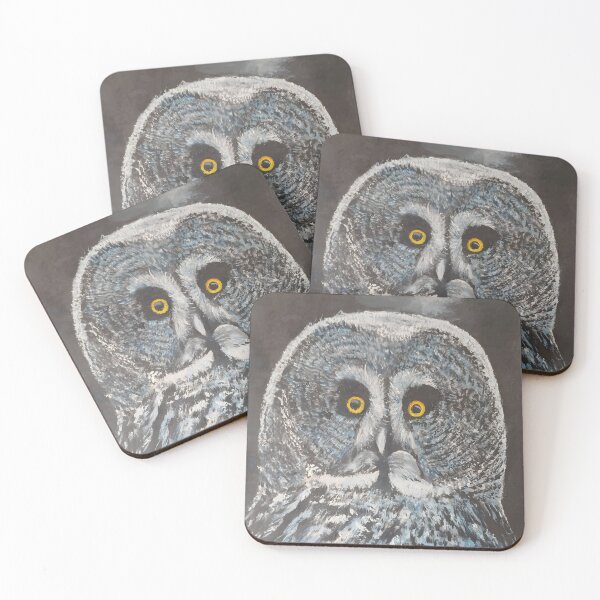 Item preview, great grey owl in midnight designed and sold by ChristelsArtGallery.