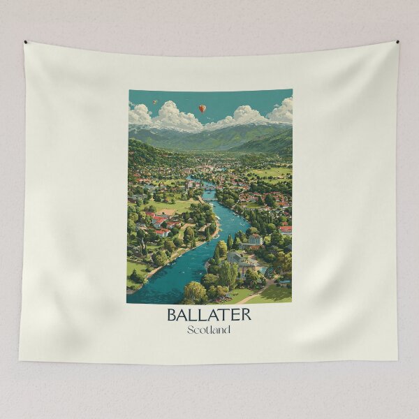 Item preview, Ballater, Royal Deeside, Scotland Travel Poster | Cairngorms Landscape Art designed and sold by TuncGK.