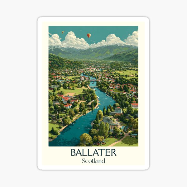 Item preview, Ballater, Royal Deeside, Scotland Travel Poster | Cairngorms Landscape Art designed and sold by TuncGK.