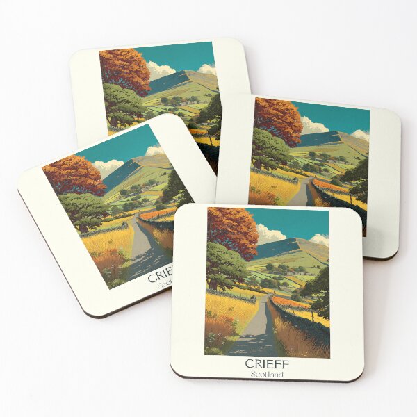 Item preview, Crieff Scotland Retro Art Print | Perthshire Countryside Travel Poster designed and sold by TuncGK.
