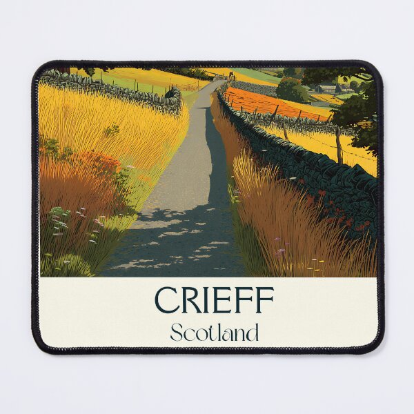 Item preview, Crieff Scotland Retro Art Print | Perthshire Countryside Travel Poster designed and sold by TuncGK.