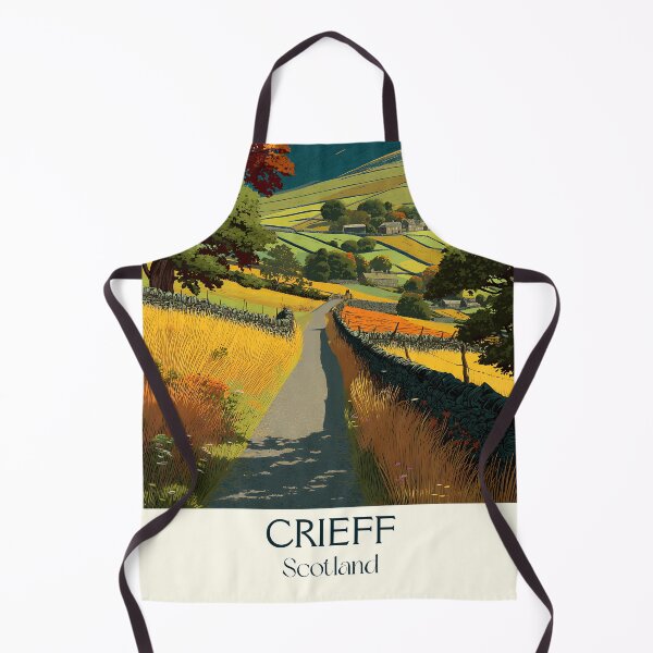 Item preview, Crieff Scotland Retro Art Print | Perthshire Countryside Travel Poster designed and sold by TuncGK.