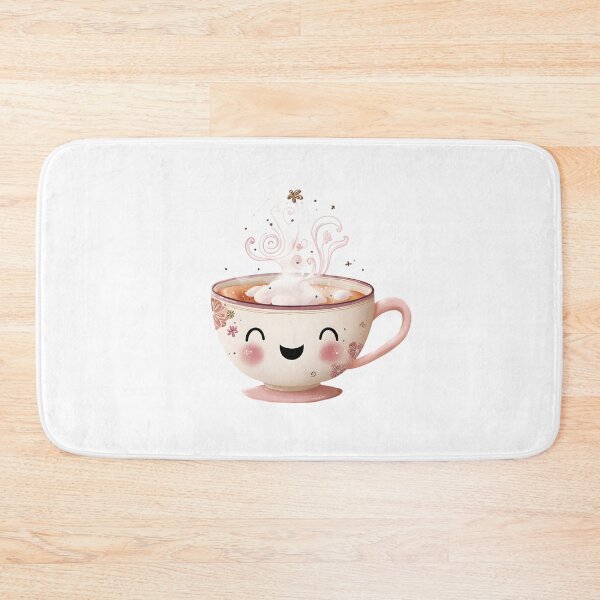 Item preview, Steaming Kawaii Tea Cup - Happy designed and sold by IssaraStudio.
