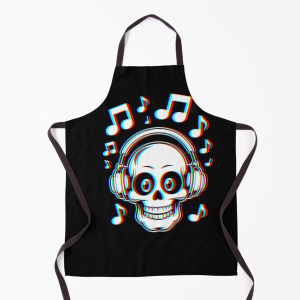 Item preview, Glitch 3D Skull with Headphones and Music Notes designed and sold by Taans-Creation.