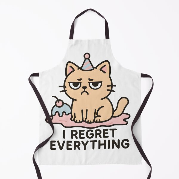 Item preview, Grumpy Cat I Regret Everything Funny Party Fail Meme Sticker designed and sold by Style-Sense.