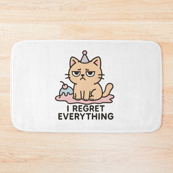 Item preview, Grumpy Cat I Regret Everything Funny Party Fail Meme Sticker designed and sold by Style-Sense.