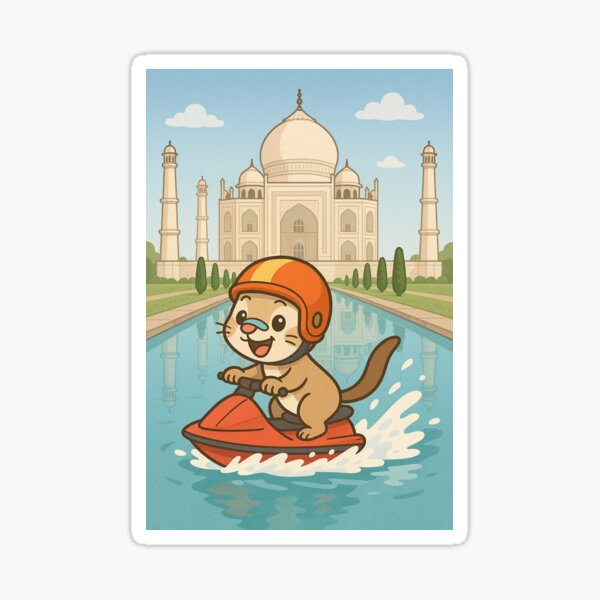 Item preview, Ferret Jet Skiing in India  designed and sold by HobbyTails.