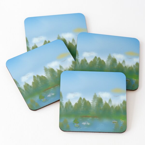 Item preview, Forest lake with two swans designed and sold by SilvioJust.