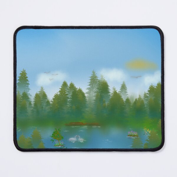 Item preview, Forest lake with two swans designed and sold by SilvioJust.