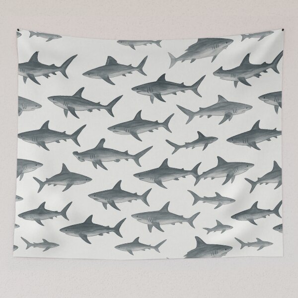 Item preview, Shark Drift – Monochrome Pattern designed and sold by Zenvo.