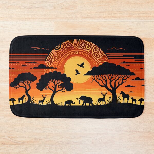 Item preview, African sunset with animal silhouettes designed and sold by MezkalArts.