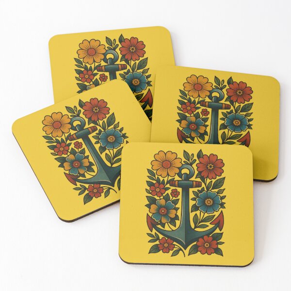 Item preview, Anchor and Flower Traditional Flash Art designed and sold by SeeSquaredDesign.