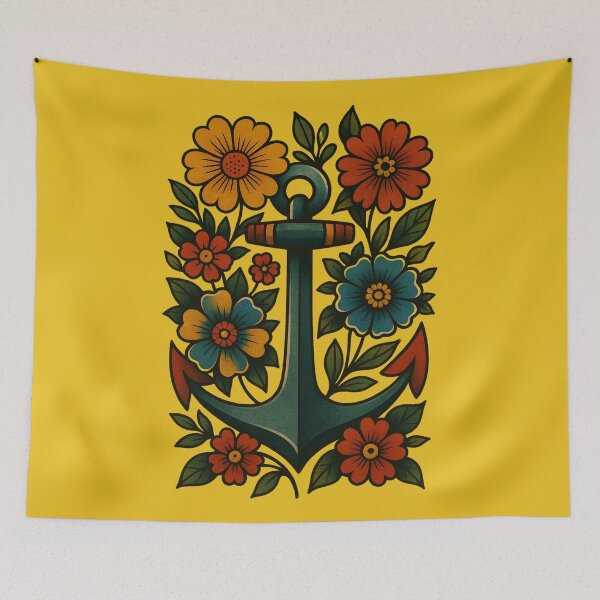 Item preview, Anchor and Flower Traditional Flash Art designed and sold by SeeSquaredDesign.