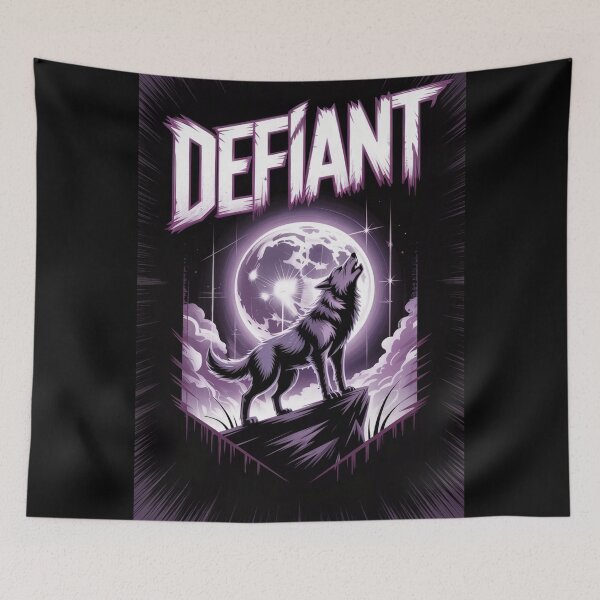 Item preview, Defiant Wolf Howling at Moon designed and sold by ShadowAndSlate.