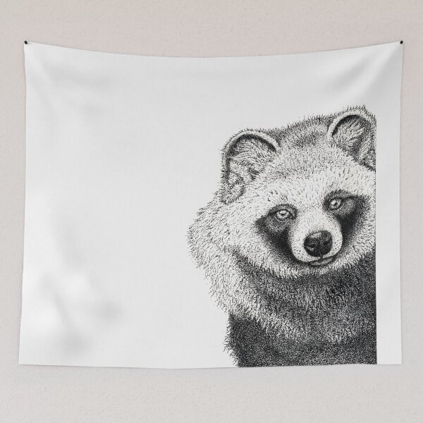 Item preview, Japanese Tanuki Racoon Dog square designed and sold by loumacleod19.
