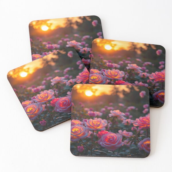 Item preview, Mystical Bloom – Glowing Roses at Sunset designed and sold by FotoworldEdel.