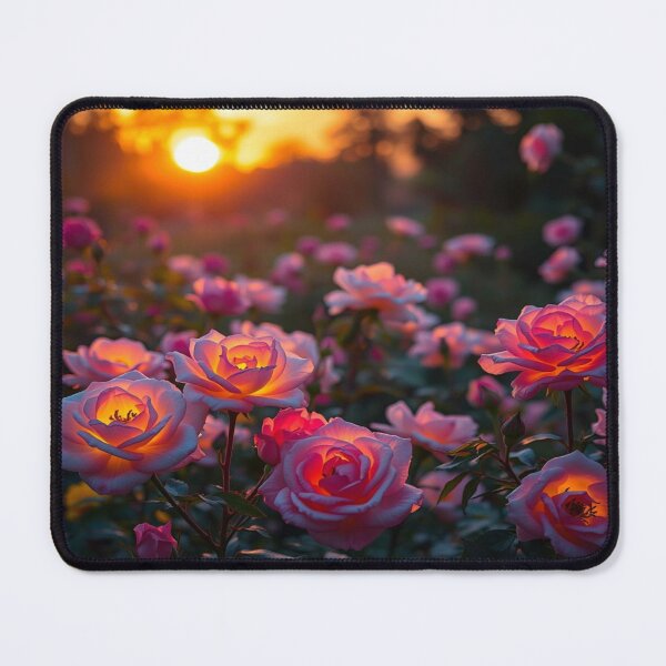 Item preview, Mystical Bloom – Glowing Roses at Sunset designed and sold by FotoworldEdel.