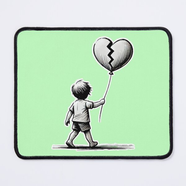 Item preview, Broken Heart Balloon – Sad Boy Walking Minimalist Art designed and sold by Just Meaningful.